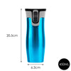 Image of 16OZ Autoseal Thermos Coffee Water Bottle Travel Mug Drink Cup Flask Blue