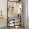 Image of Iron Hat Coat Shelf Bags Clothes Cloth Shoe Rack Stand Garment Hanger Hooks