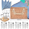 Image of Deluxe 4 Person Picnic Basket Baskets Set Outdoor Corporate Blanket Park Trip