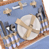 Image of Deluxe 4 Person Picnic Basket Baskets Set Outdoor Corporate Blanket Park Trip