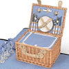 Image of Deluxe 4 Person Picnic Basket Baskets Set Outdoor Corporate Blanket Park Trip