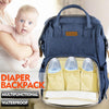Image of Waterproof Mummy Nappy Diaper Bag Baby Travel Changing Nursing Backpack Blue