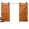 Image of 2.44M Antique Classic Style Double Sliding Barn Door Hardware Track Roller Kit