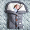 Image of Baby Hooded Swaddle Knit Wrap Blanket Warm Pram Pushchair Stroller Sleeping Bag