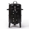 Image of 3 in 1 Charcoal Vertical Smoker BBQ Grill Roaster Portable Outdoor Steel Steamer