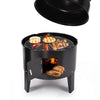 Image of 3 in 1 Charcoal Vertical Smoker BBQ Grill Roaster Portable Outdoor Steel Steamer