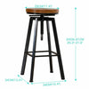 Image of 4x Levede Industrial Bar Stools Kitchen Stool Wooden Barstools Swivel Vintage