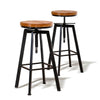 Image of 4x Levede Industrial Bar Stools Kitchen Stool Wooden Barstools Swivel Vintage