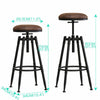 Image of 2x Levede Rustic Industrial Bar Stool Kitchen Stool Barstool Swivel Dining Chair
