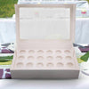 Image of 24 Holes Cupcake Boxes 5/20 Pk Window Face With Inserts Cake Boxes Board