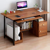 Image of Computer Laptop Desk Writing Study Table Desktop Workstation Computer Case Rack Home Office Furniture with Storage Cabinet Storage Shelves