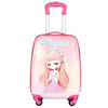 Image of 18inch Children Luggage Cartoon Travel Suitcase Camping Aluminium Trolley Bag Rolling Luggage
