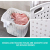 Image of 2 Tier Bathroom Laundry Clothes Baskets Bin Hamper Mobile Rack Removable Shelf