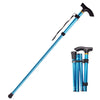 Image of Aluminum Metal Folding Walking Stick Outdoor Adjustable Non-slip Hiking Climbing Trekking Pole