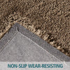 Image of Ultra Soft Anti Slip Rectangle Plush Shaggy Floor Rug Carpet in Taupe 90x150cm