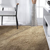 Image of Ultra Soft Anti Slip Rectangle Plush Shaggy Floor Rug Carpet in Taupe 60x220cm