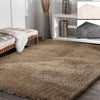 Image of Ultra Soft Anti Slip Rectangle Plush Shaggy Floor Rug Carpet in Taupe 90x150cm