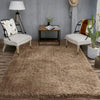Image of Ultra Soft Anti Slip Rectangle Plush Shaggy Floor Rug Carpet in Taupe 60x220cm