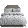 Image of DreamZ Diamond Pintuck Duvet Cover Pillow Case Set in Double Size in Grey