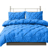 Image of DreamZ Diamond Pintuck Duvet Cover Pillow Case Set in Super King Size in Navy