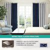 Image of Star Blockout Blackout Curtains 3 Layers Eyelet Pure Fabric Room Darkening