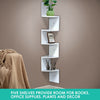 Image of Levede 5 Tier Corner Wall Shelf Display Shelves DVD CD Storage Zig-tag Rack