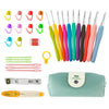 Image of 30 Pcs Crochet Hooks Kit Yarn Knitting Needles Sewing Tools Grip Set With Bag