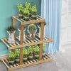 Image of 3 Tiers Premium Bamboo Wooden Plant Stand In/outdoor Garden Planter Flower shelf