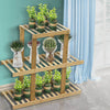 Image of 3 Tiers Premium Bamboo Wooden Plant Stand In/outdoor Garden Planter Flower shelf