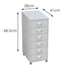Image of 6 Tiers Steel Orgainer Metal File Cabinet With Drawers Office Furniture White
