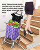 Image of Foldable Shopping Cart Trolley Stainless Steel Basket Luggage Grocery Portable
