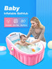Image of Inflatable Baby Tub Travel Bath Kids Bathtub Shower Newborn Swimming Pool Pink