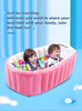 Image of Inflatable Baby Tub Travel Bath Kids Bathtub Shower Newborn Swimming Pool Pink