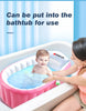 Image of Inflatable Baby Tub Travel Bath Kids Bathtub Shower Newborn Swimming Pool Pink