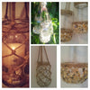 Image of Hanging Mason Jars, Shell, Twine, Candle Holders