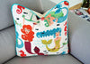 Image of Cushion cover with Mermaids . Sea Theme Cushion Cover . Embrodiered mermaids in pretty colours .This would be a perfect gift.Canvas backing