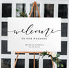 Image of Printable Wedding Welcome Sign | Editable Template Welcome Sign | Black and White Calligraphy | Instant Download | Landscape Welcome Sign