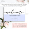 Image of Printable Wedding Welcome Sign | Editable Template Welcome Sign | Black and White Calligraphy | Instant Download | Landscape Welcome Sign