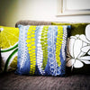 Image of Brushed vine green, white and grey cushion covers
