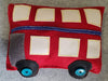 Image of Red London Bus Felt Kids Cushion