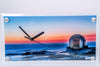 Image of Glass Clock "Pump House at Sunrise"