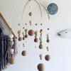 Image of CUSTOM made- Felt ball baby mobile- 'Galaxy' style- baby boy, baby girl, gender neutral nursery decor, crib mobile- design your own mobile