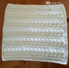 Image of White Cushion Cover "String of Pearls", approximately 38cm (15") square, crocheted with cotton-acrylic blend yarn