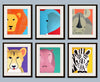 Image of Playroom decor, playroom art, playroom prints. Jungle playroom decor. SET OF 8 prints of safari african wild zoo animals