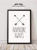 Image of Boys Printable Art, Boys Digital Print, Boys Wall Decor, Boys Printable Wall Art, Boys Nursery Art, Adventure Awaits, Black and White Print