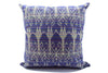 Image of Blue Ikat Cushion Cover with Gold Thread 18 x 18