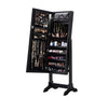 Image of Levede Dual Use Mirrored Jewellery Dressing Cabinet with LED Light Black Colour
