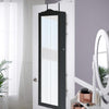 Image of Mirror Jewellery Cabinet Makeup Storage Ear Ring Necklace Box Wall Door Black AU