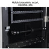 Image of Mirror Jewellery Cabinet Makeup Storage Ear Ring Necklace Box Wall Door Black AU