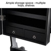 Image of Mirror Jewellery Cabinet Makeup Storage Ear Ring Necklace Box Wall Door Black AU